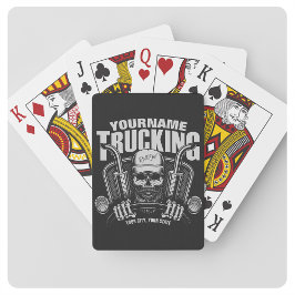 Personlig Trucker Skull Trucker Big Rig Lastbil Casinokort