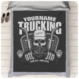 Personlig Trucker Skull Trucker Big Rig Lastbil Fleecefilt