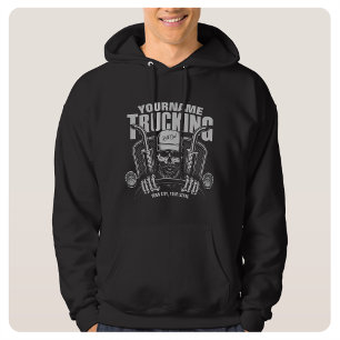 Personlig Trucker Skull Trucker Big Rig Lastbil Hoodie