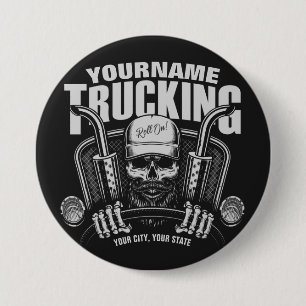 Personlig Trucker Skull Trucker Big Rig Lastbil Knapp
