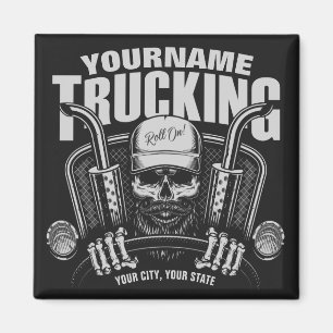 Personlig Trucker Skull Trucker Big Rig Lastbil Magnet
