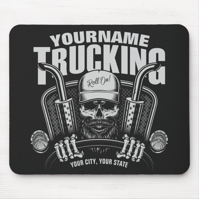 Personlig Trucker Skull Trucker Big Rig Lastbil Musmatta (Framsidan)