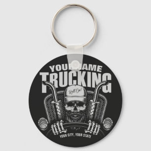 Personlig Trucker Skull Trucker Big Rig Lastbil Nyckelring
