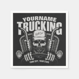 Personlig Trucker Skull Trucker Big Rig Lastbil Pappersservett