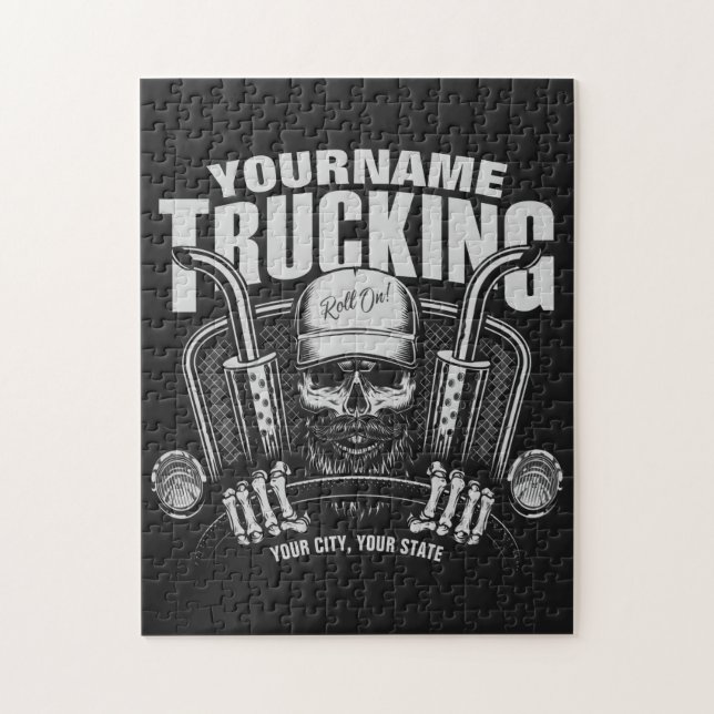 Personlig Trucker Skull Trucker Big Rig Lastbil Pussel (Vertikal)