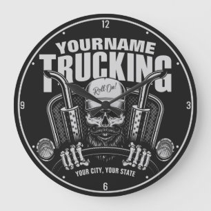 Personlig Trucker Skull Trucker Big Rig Lastbil  Stor Klocka