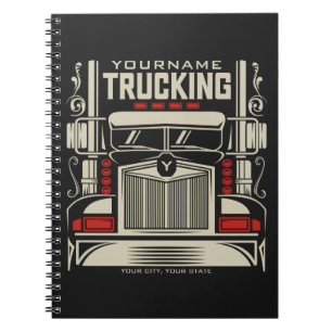 Personlig Trucking 18 Wheeler BIG RIG Trucker Anteckningsbok