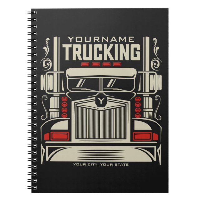 Personlig Trucking 18 Wheeler BIG RIG Trucker Anteckningsbok (Framsidan)