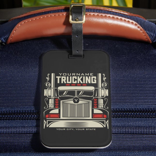 Personlig Trucking 18 Wheeler BIG RIG Trucker Bagagebricka (Framsida Insitu 2)