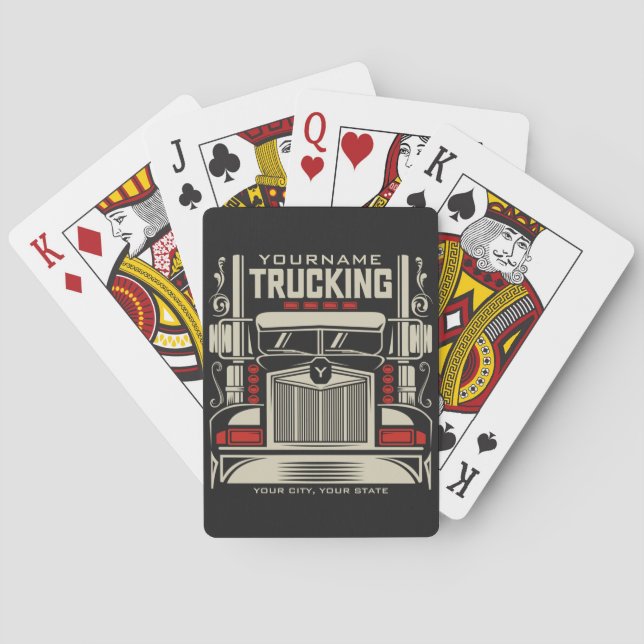 Personlig Trucking 18 Wheeler BIG RIG Trucker Casinokort (Baksidan)