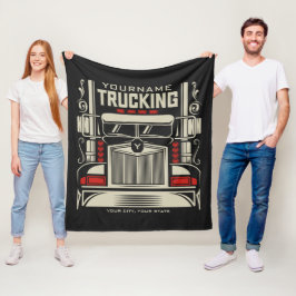 Personlig Trucking 18 Wheeler BIG RIG Trucker Fleecefilt