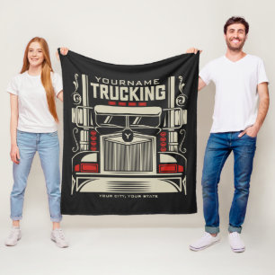 Personlig Trucking 18 Wheeler BIG RIG Trucker Fleecefilt