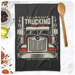Personlig Trucking 18 Wheeler BIG RIG Trucker Kökshandduk<br><div class="desc">Personlig Arton Wheeler Trucker Big Rig Semi Lastbil Trucking Company Design - Anpassa med ditt namn och Anpassningsbar Text!</div>