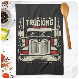 Personlig Trucking 18 Wheeler BIG RIG Trucker Kökshandduk