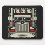 Personlig Trucking 18 Wheeler BIG RIG Trucker Musmatta<br><div class="desc">Personlig Arton Wheeler Trucker Big Rig Semi Lastbil Trucking Company Design - Anpassa med ditt namn och Anpassningsbar Text!</div>