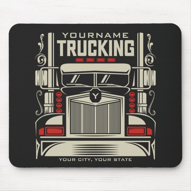 Personlig Trucking 18 Wheeler BIG RIG Trucker Musmatta (Framsidan)