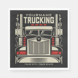 Personlig Trucking 18 Wheeler BIG RIG Trucker Pappersservett