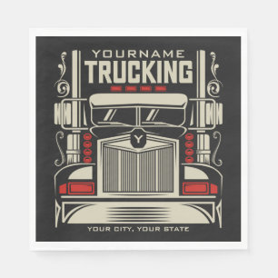 Personlig Trucking 18 Wheeler BIG RIG Trucker Pappersservett