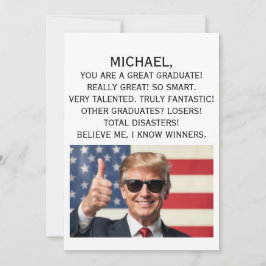 Personlig Trump Studenten Card, födelsedagsdag Julkort