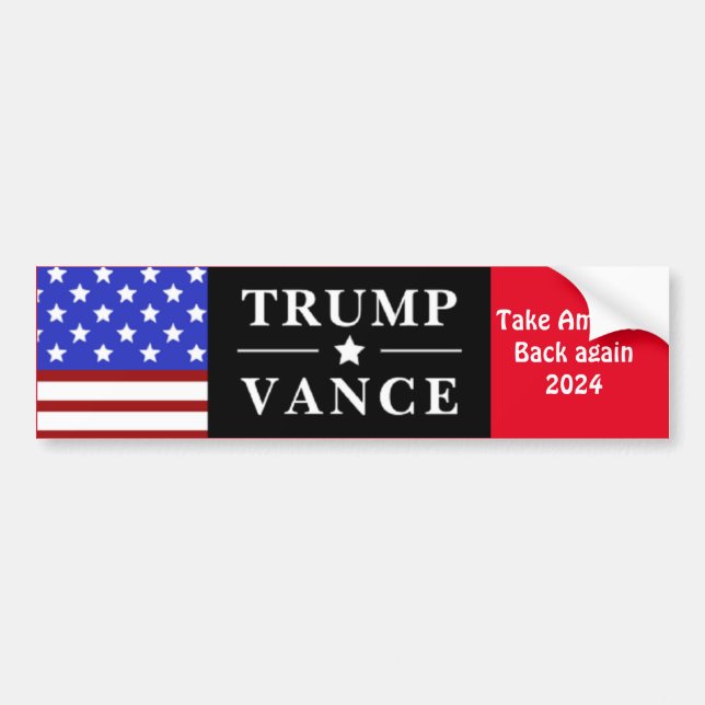 Personlig Trump Vance 2024 Bildekal (Framsidan)