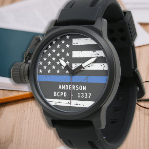 Personlig Tunt radnummer - polisen Armbandsur