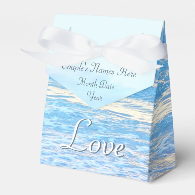 Personlig Turcos Beach Wedding Favor Boxes Presentaskar (Framsidan Sidan)