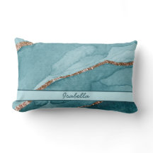 Personlig Turcos Teal Guld Marble Agate