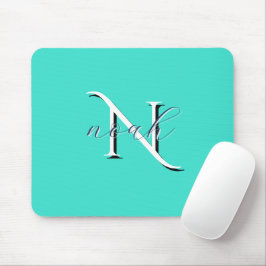 Personlig turkos monogram initial och namn musmatta