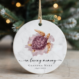 Personlig Turtle in Loving Memory Keepsak Julgransprydnad Keramik