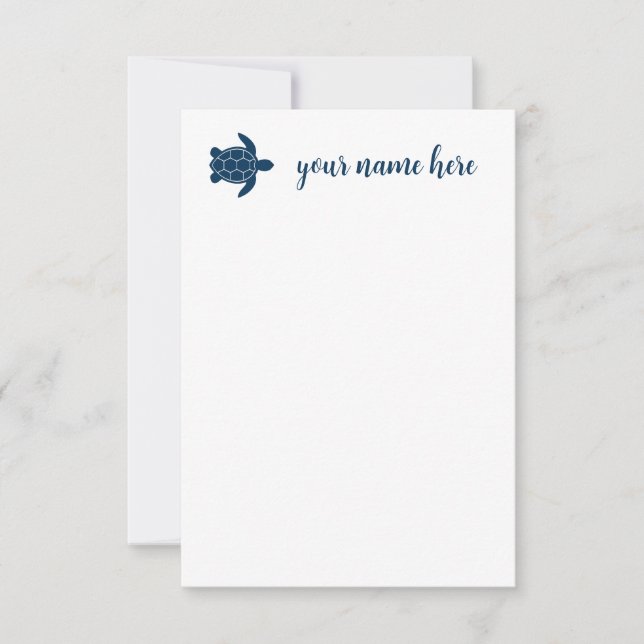 Personlig Turtle Notecards Tack Kort (Framsida)