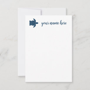 Personlig Turtle Notecards Tack Kort