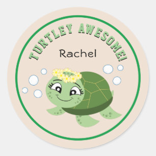 Personlig Turtley Fantastisk Classic Round Sticker Runt Klistermärke