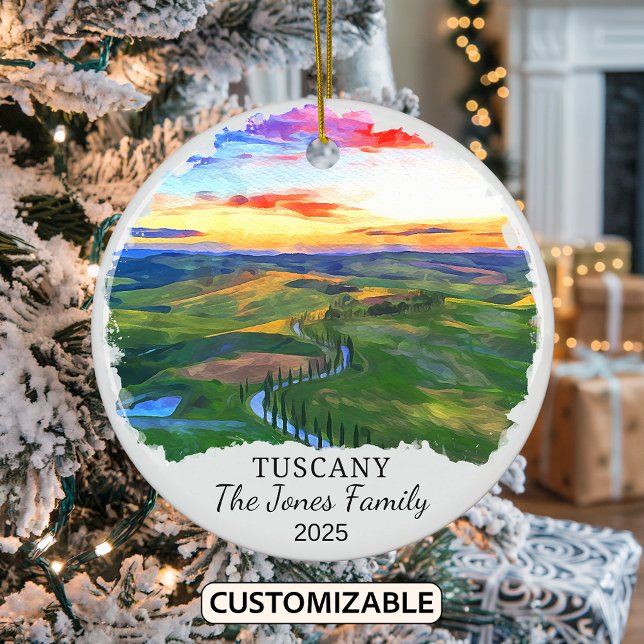 Personlig Tuscany Ornament, Italien Gift Julgransprydnad Keramik (Skapare uppladdad)