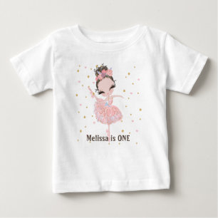 Personlig Tutu Cute Ballerina Första födelsedag Ba T Shirt