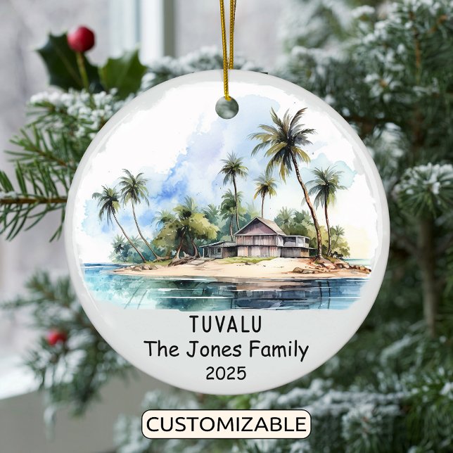 Personlig Tuvalu Ornament, Oceanien Julgransprydnad Keramik (Skapare uppladdad)