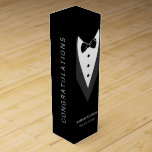 Personlig Tuxedo-Bröllopsfest  Presentask För Vinflaska<br><div class="desc">Personlig Tuxedo Bröllopsfest vin box - enkel att anpassa med namn och bröllop</div>