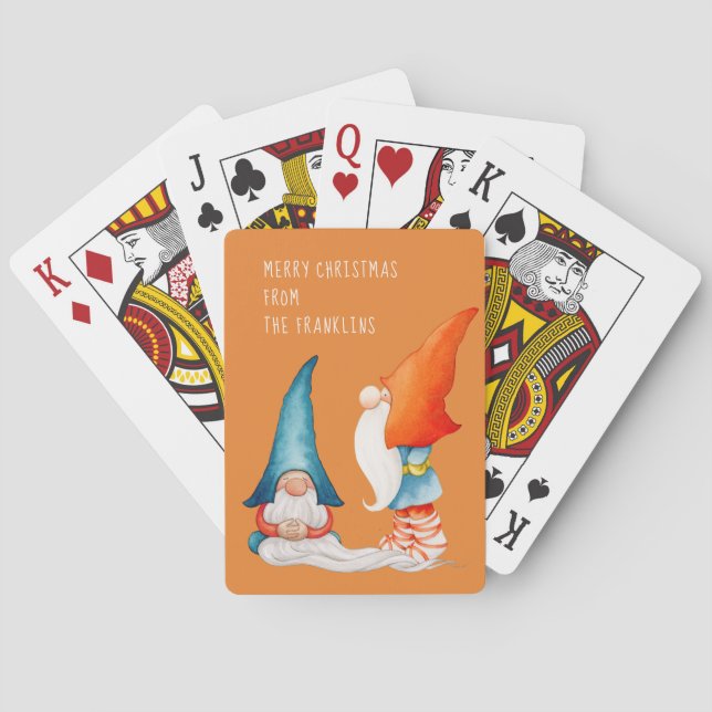Personlig, två färgstarka julventiler casinokort (Baksidan)