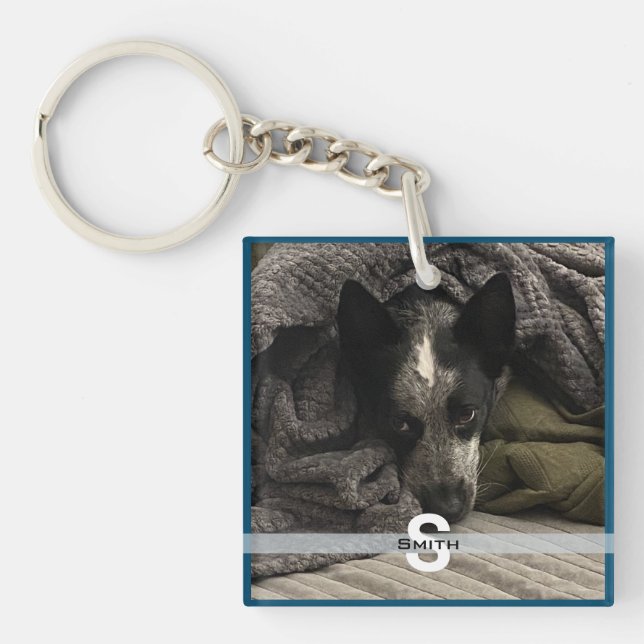 Personlig två fotonyckelkedja - Monogram HAMbyWG (Framsidan)