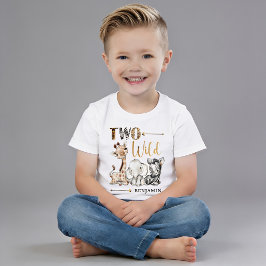 Personlig Två Vilda Safari Första Födelsedagsbarn T Shirt