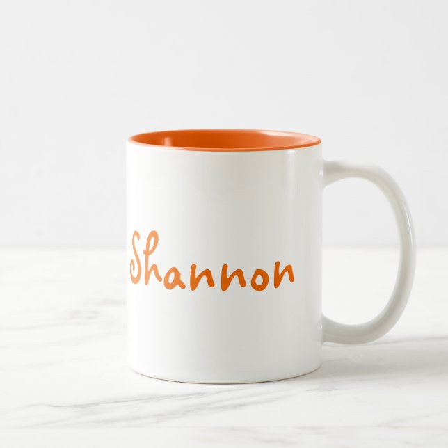 Personlig tvåtons orange och vit mugg (Höger)