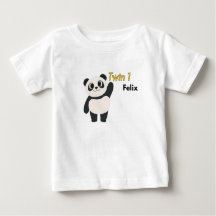 Personlig tvilling 1 Panda babybodysuit