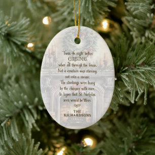 Personlig Twas natten före jul Julgransprydnad Keramik