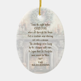 Personlig Twas natten före jul Julgransprydnad Keramik