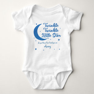 Personlig Twinkle Little star glitter T Shirt