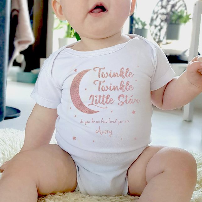 Personlig Twinkle Little star glitter T Shirt (Skapare uppladdad)