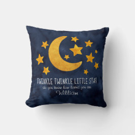 Personlig Twinkle Little Star Måne & Stars Kudde