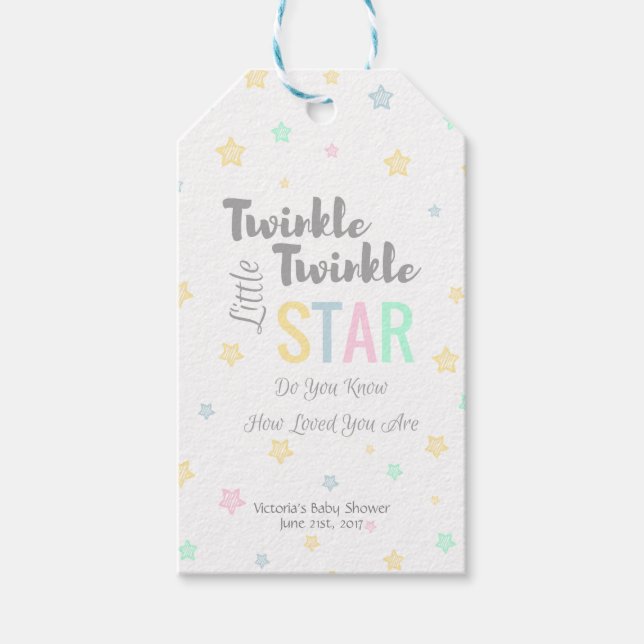 Personlig Twinkle Twinkle Little Star - Märkre Presentetikett (Framsidan)