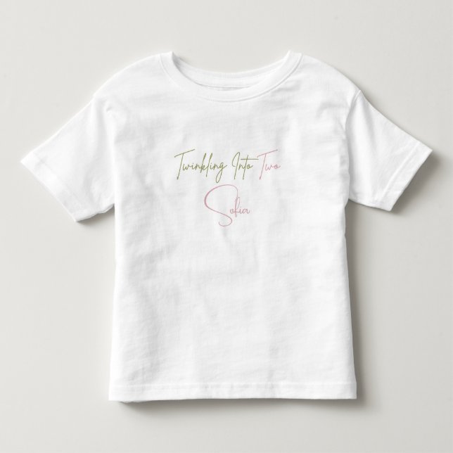 Personlig Twinkling Into Two Födelsedagsklänning T Shirt (Framsida)
