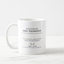 Personlig typografi för lärare som går i pension kaffemugg