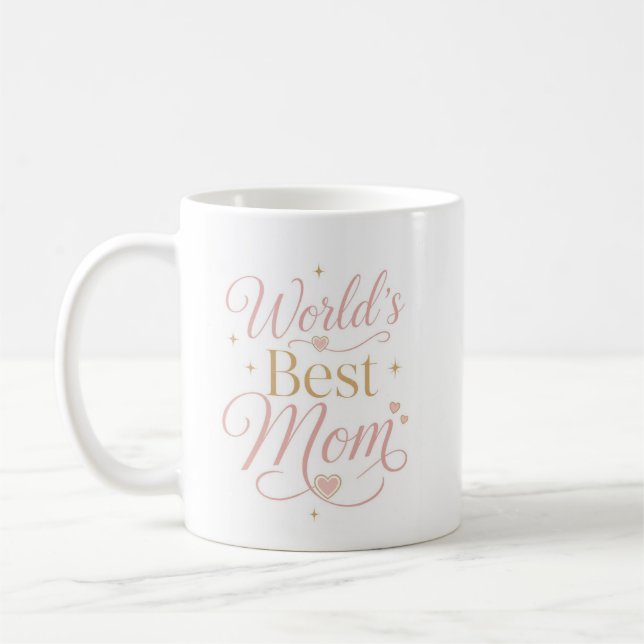 Personlig typografi för världens bästa mamma kaffemugg (Vänster)